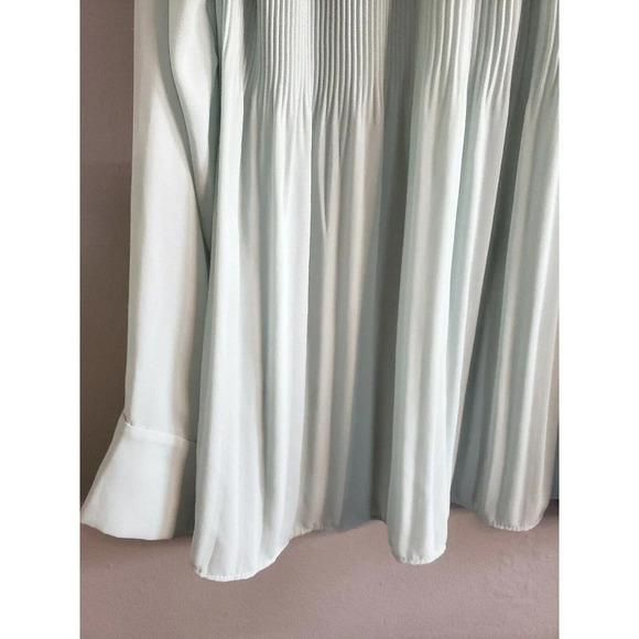 Rachel Roy Blouse Women's L Chiffon Green Pastel  Mint  Button Front Lightweight - Picture 9 of 11